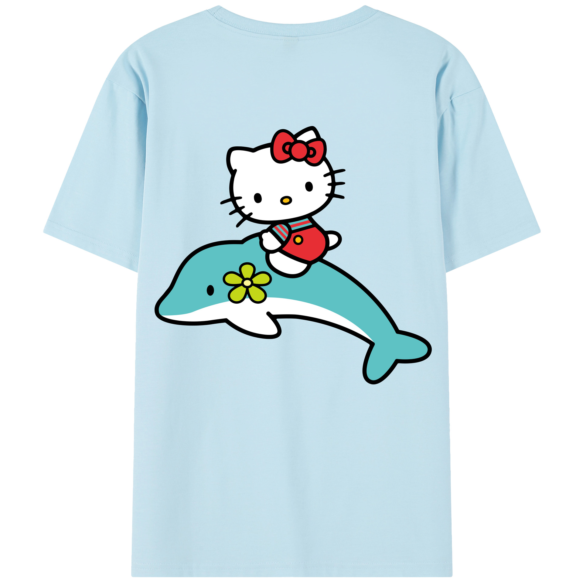 （画像用） Hello Kitty ハローキティ 綿100％半袖Tシャツ（背面プリント）